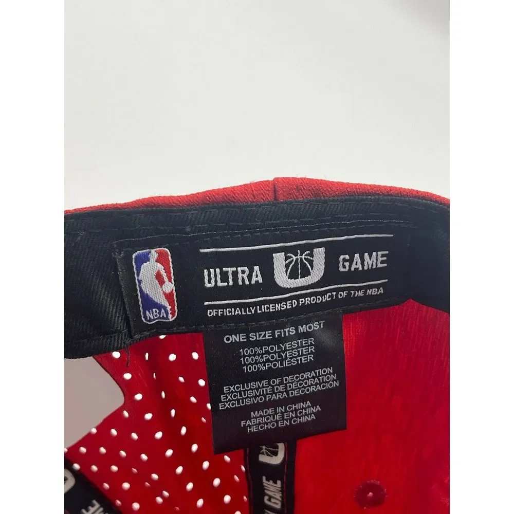 NWT Ultra Game Miami Heat NBA Logo Adjustable‎ Snapback Hat Red OSFM VGME674F